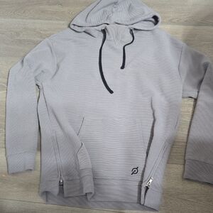 Peloton Gray Hooded Sweatshirt with Black Drawstrings